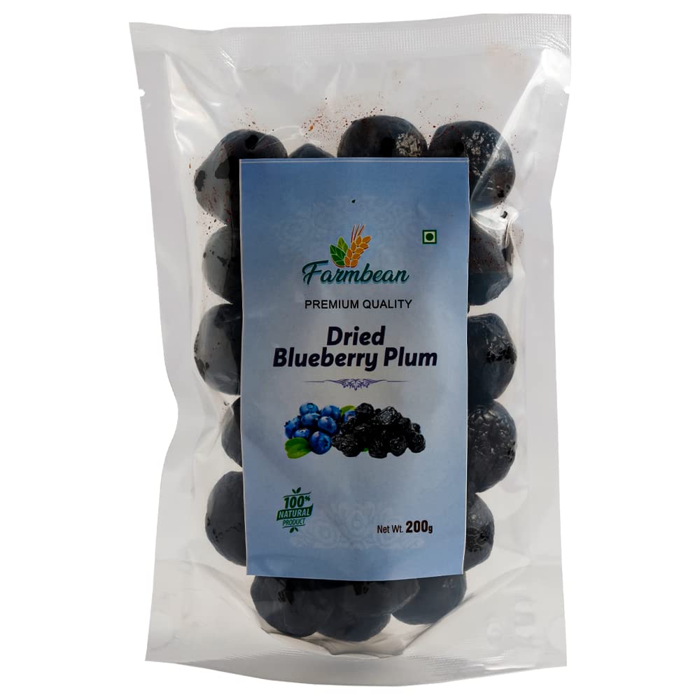 Farmbean Dried Blueberry Plum | Vegan, Non-GMO & No Preservatives | Healthy & Tasty Ideal For Snacking Dehydrated Plum, Prunes, Dried Fruit Plums 200Gms (B0BVMTVQL6) Amazon Price History, Amazon Price Tracker