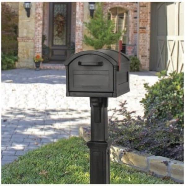 Plastic Grand Haven Mailbox & Post Cover Combo Black - Extra Large
