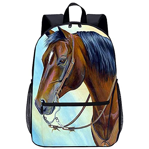 Sac à dos cheval enfants adultes grand cartable scolaire décontracté 45cm