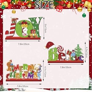 3pcs christmas table decorations wooden christmas decor merry christmas tabletop wooden sign and blieve sign joy wood sign christmas centerpiece table decorations for christmas party decor  urban country home decor