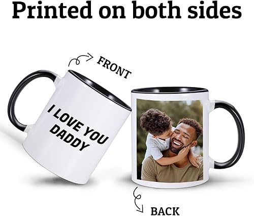 Miniatura 5 de Taza personalizada, taza de café personalizada con nombre y logotipo de texto, foto y logotipo, taza personalizada para Navidad, cumpleaños,