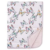 Burt's Bees Baby - Reversible Blanket, Nursery, Stroller & Tummy-Time Organic Jersey Cotton Quilted Infant & Toddler Bedding