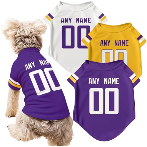 ANTKING Minnesota Dog T-Shirt Jersey Style Pet Clothes Custom Name and Number Gifts