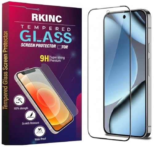 Image of RKINC Tempered Glass for Google Pixel 10, 10 Pro, 9, 9 Pro (6.3 Inch) Military Grade Gorilla Screen Guard Protector | With Installation Kit | Edge to Edge Coverage | Black