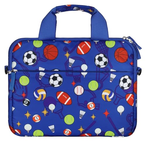 Foxstory Kids Tablet Bag for Boys Kids Tablet Carrying Case for Fire HD 10 HD 8 Fire 7 Sleeve Bag Kid Kindle Bag iPad Bag for Kid Soccer Balls Blue