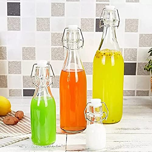Image of Clip Top Preserve Bottles - 2 Pack of 500ml Clear Glass Bottles with Airtight Stoppers, Swing Top Bottles for Beer Brewing, Wine, Condiments, Beverages, Oil, Vinegar (Pack of 2)