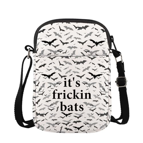 JXGZSO Bat Lover Gift It's Frickin Bats Crossbody Bag Spooky Season Merch Spooky Bat Gift