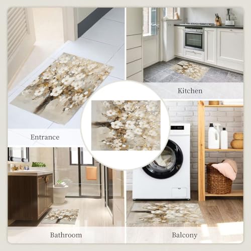 Tapis de salon 3D beige grand format lavable pour chambre - 3