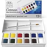Winsor & Newton Set Di Pittura Ad Acquerello, Confezione Tascabile, Sketchers, Multicolore, Set Da 13 Pezzi, ‎6.5 x 13 x 2.21 cm, 90 grammi