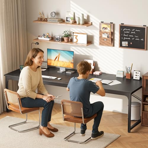 Image of PRAISUN 78.7 X 29.5 Inch Computer Desk with Deeper Desktop, Long Gaming Office Writing Work Desk for Home Office, Study, Bedroom, Work from Home, Metal Frame, Black