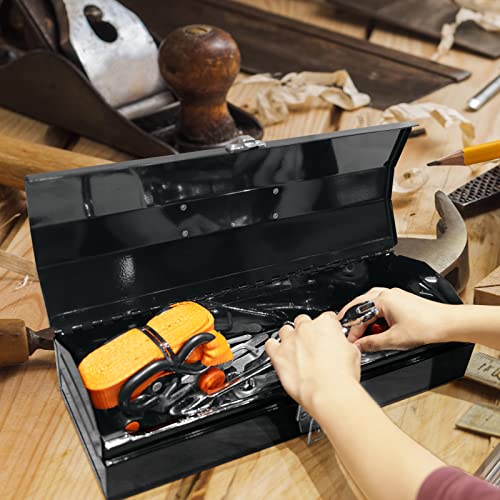 Torin Atb102B 16" Hip Roof Style Portable Steel Tool Box With Metal Latch Closure, Black #TOP5