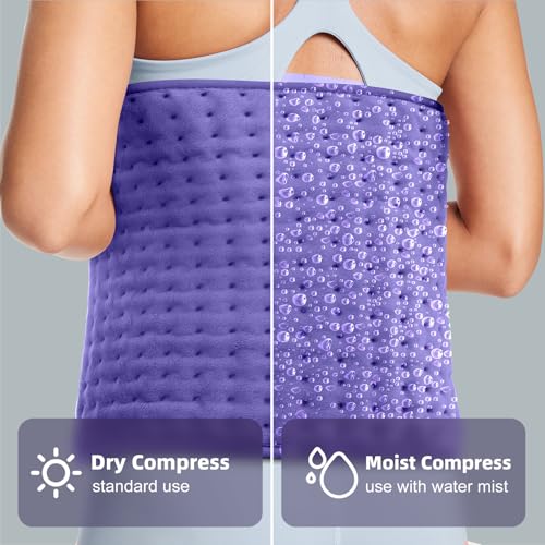 Image of Heating Pad for Pain Relief (12 inchx24 inch) - Back, Neck, Shoulder, Cramps & Joints - Moist /Dry Heat Options, Auto-Off, Machine Washable - Hot Water Bottles Gift for Mother's Day, Christmas, Women, Men, Mom