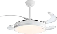Ventilador de Teto Retratil 42" com Luz LED, Bivolt 110V/220V, Controle Remoto e Temporizador, Controle remoto via celular, TUYA APP