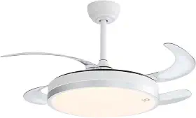 Ventilador de Teto Retratil 42" com Luz LED, Bivolt 110V/220V, Controle Remoto e Temporizador, Controle remoto via celular, TUYA APP
