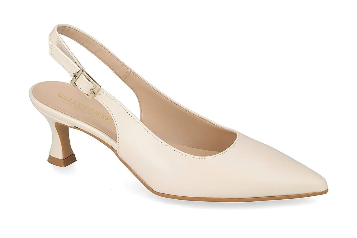 Valleverde 19040, Décolleté Slingback da Donna in Pelle con Cinturino Regolabile