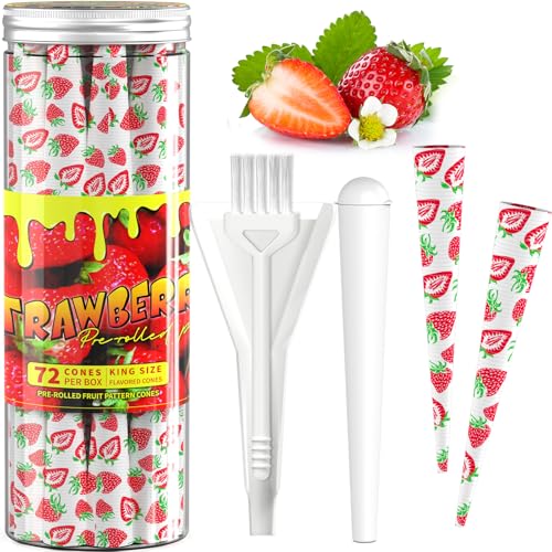 SafeDelux Cones Rolling Paper Set 72 Pack, King Size Pre