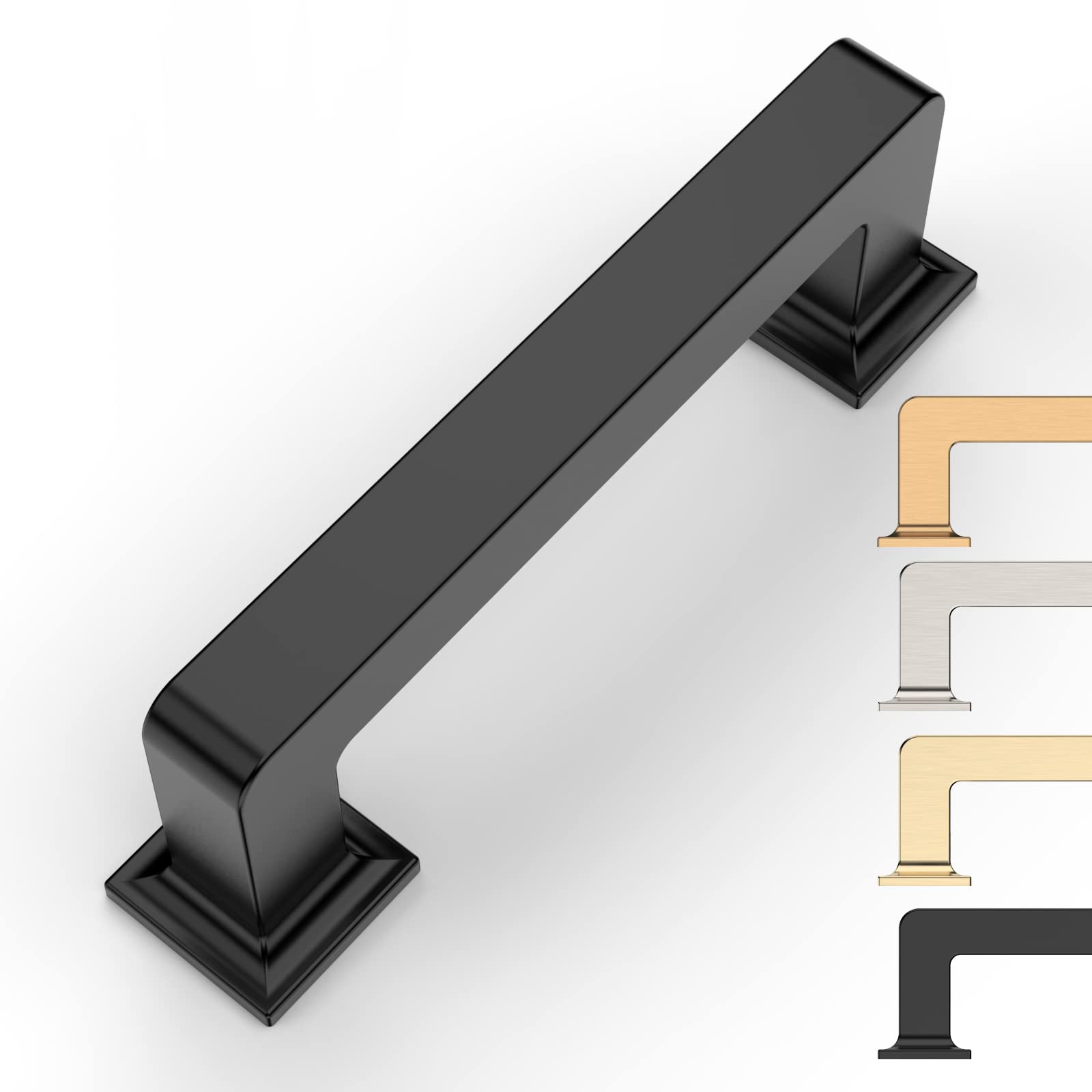 9BUILD 6 Pack 3 Inch Matte Black Cabinet Handles