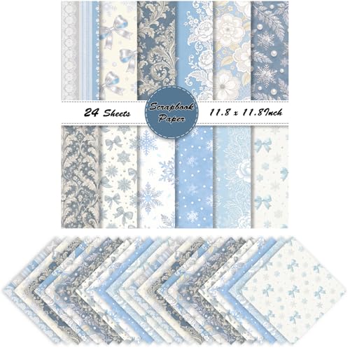 Papier de scrapbooking floral d'hiver pour fabrication de cartes