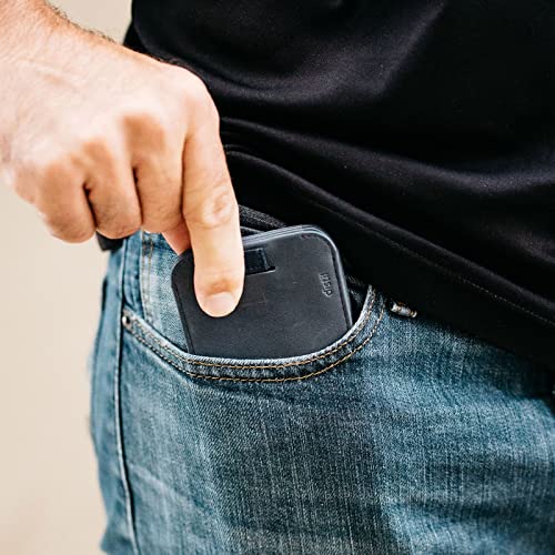 Image of Distil Union Wally Bifold 5.0 Slim Bifold Wallet for Men - Minimalist RFID Leather Wallet, Pull Tab Card Holder & Money Clip - Holds 14 Cards & 30 Bills - No ID Window - Navy
