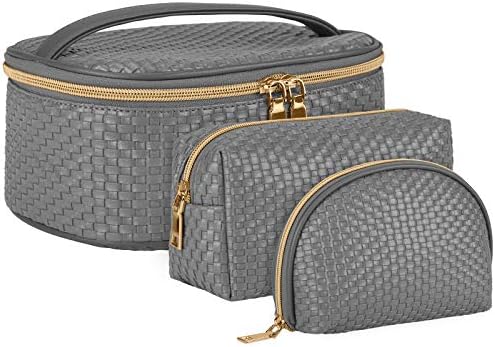 Makeup Bag Travel Cosmetic Bag for Women Portable Waterproof Makeup Organizer Bag Toiletry Bags 3 Pack Black