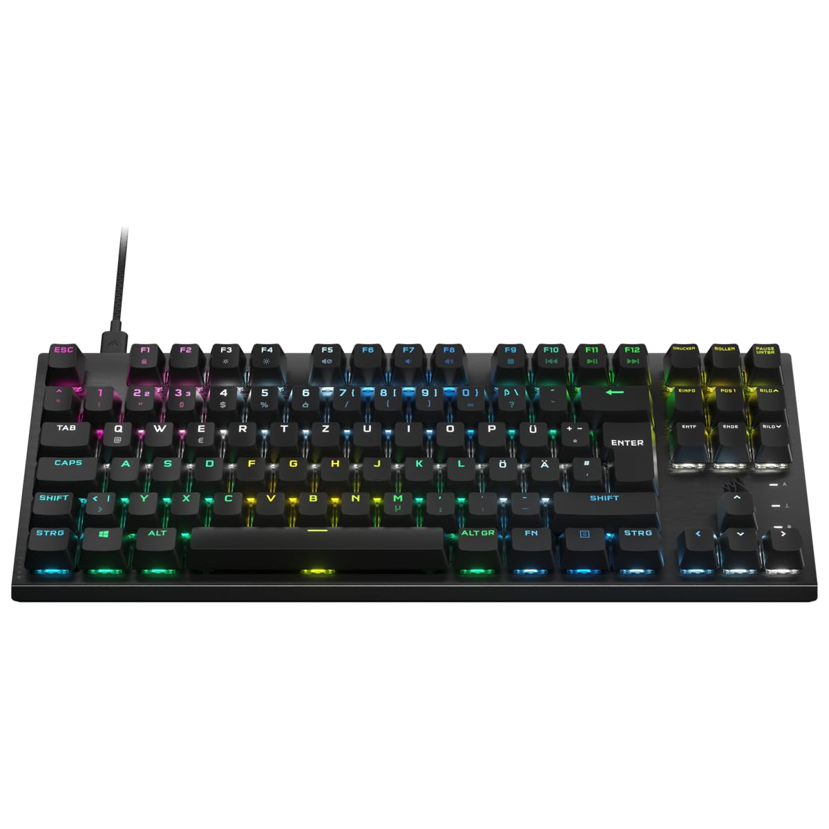 Corsair K60 Pro TKL RGB Optisch-mechanische Tenkeyless- Gaming-Tastatur â€“ Corsair OPX-Tastenschalter(DE)