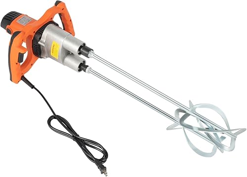 Mezclador eléctrico de mortero, mezclador de mortero de doble paleta de 1800 W, doble velocidad de engranaje alta y baja, lechada de cemento de