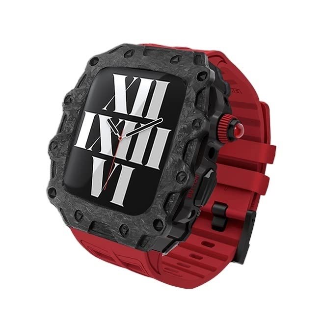 Bracelet silicone Apple Watch avec coque carbone pour le sport et le bureau iWatch