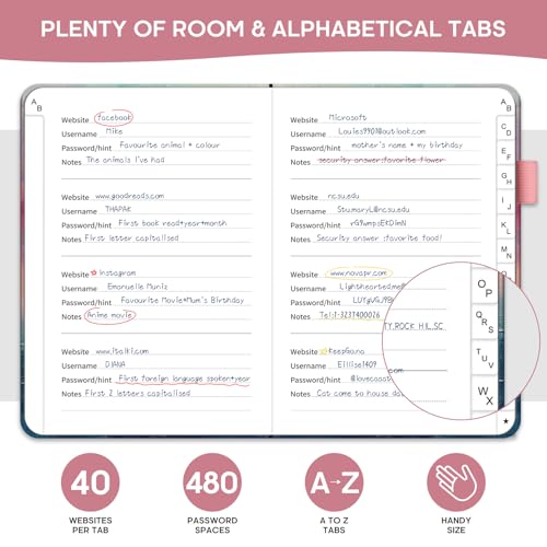 Carnet de mots de passe avec motifs Taja avec indexation alphabétique - 3