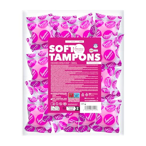 LOOVARA Soft Tampons PROFESSIONAL – 40 pièces – Tampons doux et confortables sans fil de retrait – Taille plus grande pour un maintien sûr et stable – Discrets...