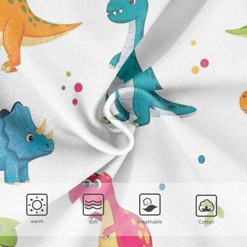 Girls Underwear Toddler 2t Cotton Little Girl Panties Fancy Briefs Underpants Colorful Cartoon Dinosaurs White3