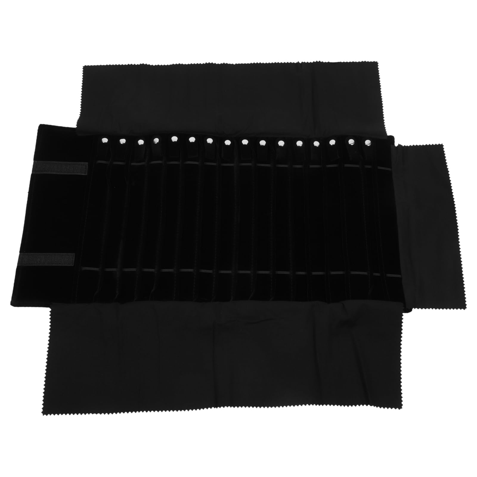 YARNOW Faltbare Schmuckrolle Reiseschmuck Rolltasche Faltbare Halskette Organizer Rolle Flanell Schmuck Aufbewahrungstasche für Halsketten Armb?nder Ohrringe Schwarz Schmuck Veranstalter Box