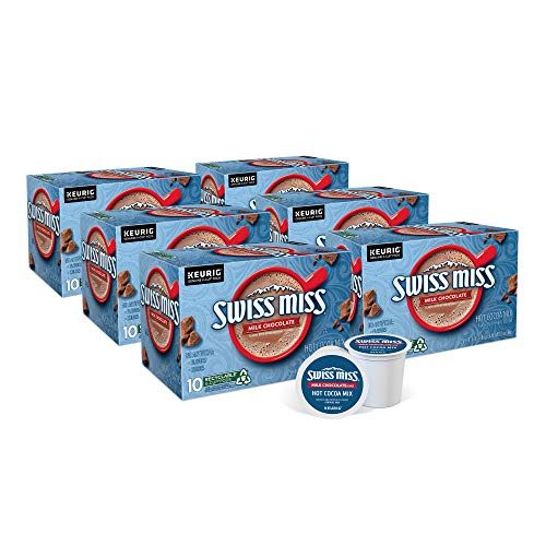 Swiss Miss Milk Chocolate Hot Cocoa, Keurig Single Serve K Cup Pods, Flavored K Cups, 60Count
