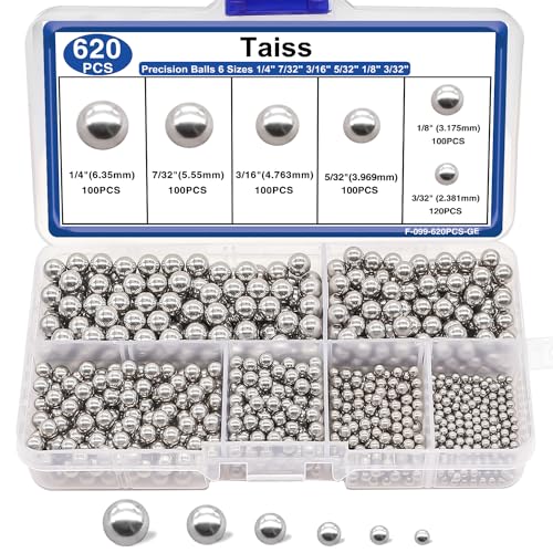 TAISS Precision Steel Ball Assortment Kit (6 sizes) –  620pcs