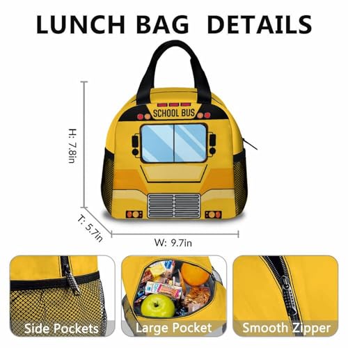 School Backpacks Set for Kids Boys, School Bus Backpacks Matching Combo for Preschool Primary, Lightweight Bus Bookbag with Lunch Box Bundle3