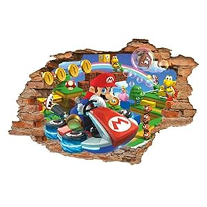 “muursticker Game Kart 3d muursticker muursticker, afneembaar”-100 * 120CM
