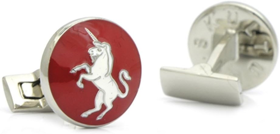 Bruk Red White Unicorn Cufflinks