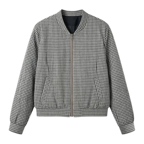 WWPPAION Fall Jacket Women Trendy Cropped Plaid Jacket Coat With Pockets - image 4