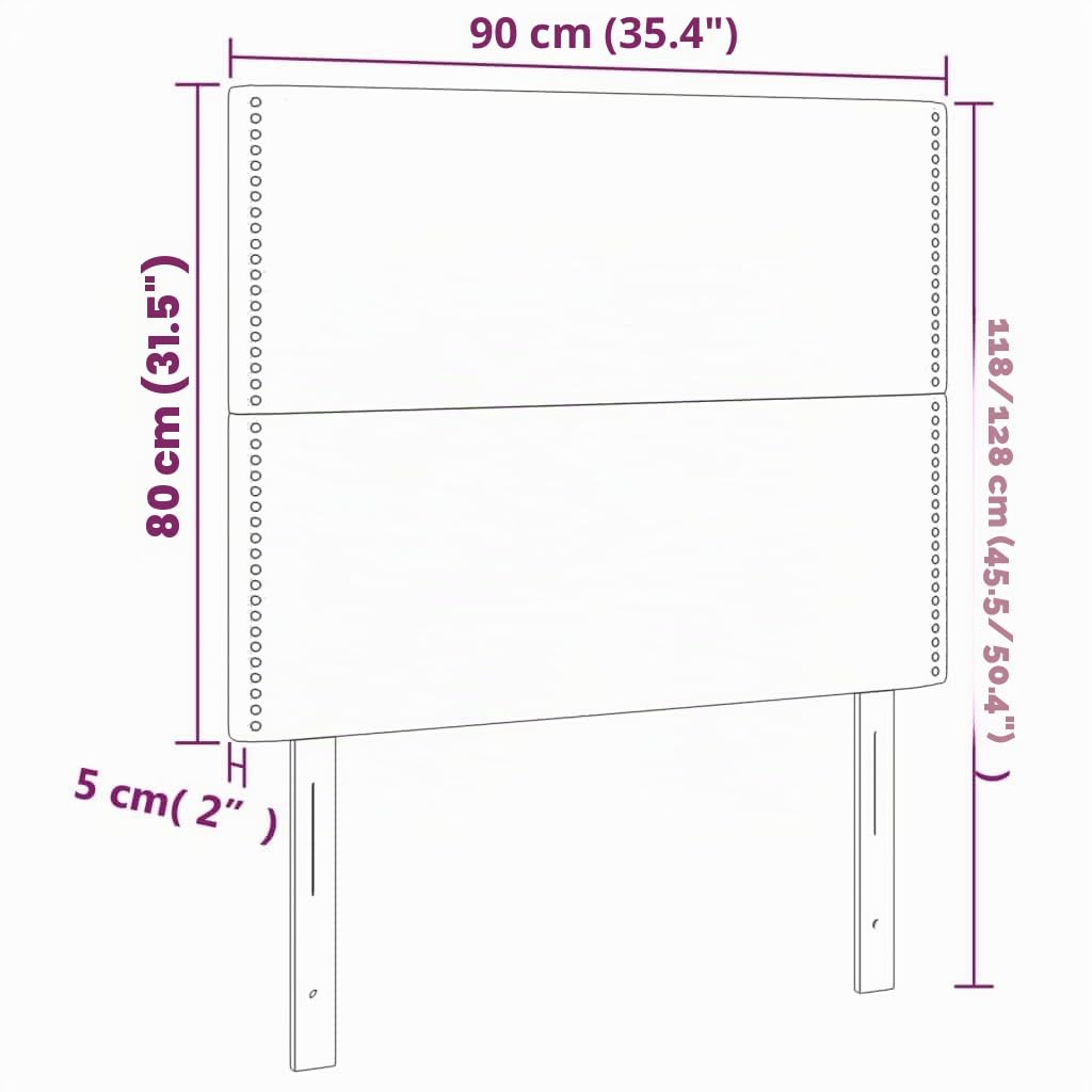 vidaXL Cabecero de Tela Gris Oscuro 90x5x118/128 cm