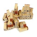 42 Frau Wundervoll Stempel aus Holz mit den Großbuchstaben A bis Z , Zahlen 0 bis 9