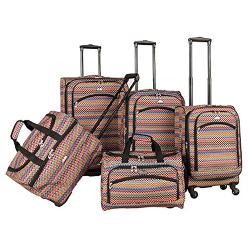 Travel Luggage Set 5 Piece Spinner Suitcase Duffel Bags Lightweight Durable