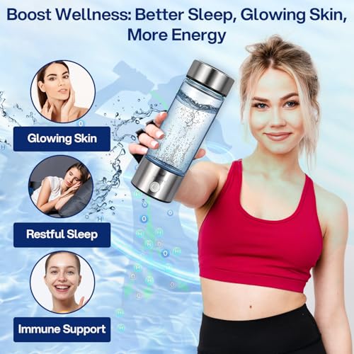 AQUSOFT Portable Alkaline Hydrogen Water Bottle with SPE PEM Technology | Type-C USB Rechargeable Hydrogen Rich Water in 3 Minutes | Borosilicate Glass Water Cup | 2-in-1 Usage Modes | 420ml - Image 5