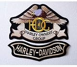 Set mit 2 Aufnähern, groß, Adler Hog + Unteradler Harley Davidson