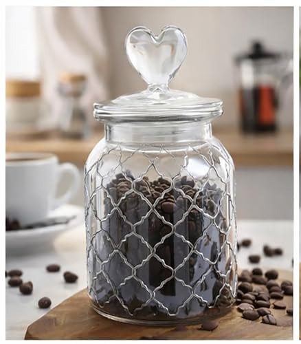 Image of bellemax 800ML Clear Glass Storage Jar With Air Tight Glass Lids- Airtight Food Jars Glass Kitchen Containers For Pantry, Pickle Jar, Sugar Pasta Cereal Flour Sugar Storage Jar (BM-07, Set of 2)