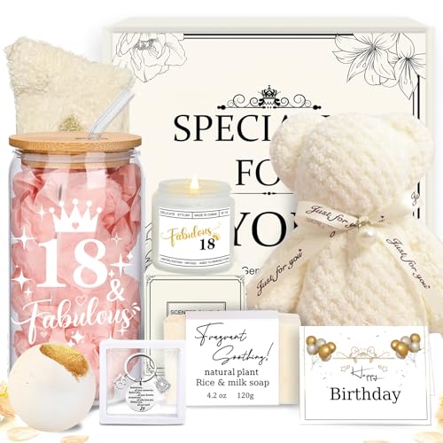 GemsLives 18th Birthday Gifts for Girls - Happy 18th Gifts for Sister Her Bestie 18th Birthday Present for Best Friends Female Girlfriend