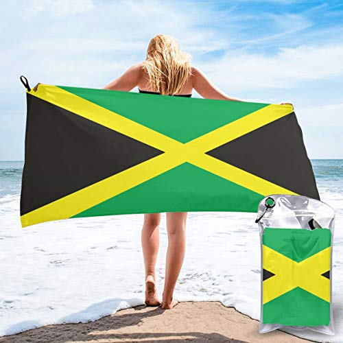 DADABULIU バスタオル ボディタオル ビーチタオル 大判 ジャマイカ マイクロファイバー 速乾 ふわふわ 高速吸水 サイズ:70cm×140cm 収納袋付き ループ付き 家庭用 旅行