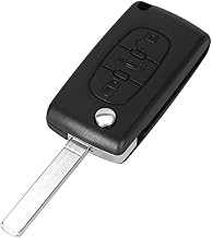 PHONILLICO - Cover per chiave Citroen Berlingo, Peugeot 207SW, 307SW, 407 Partner - Cover chiave telecomando a 3 pulsanti, lama senza scanalatura, modello con vano batteria