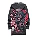 domirica Long Hooded Cardigan Men Japanese Oni Mask Print Open Front Long Sleeve Zip Up Hoodies With Pockets Pattern Sherpa Fleece Lined Warm 2024 Fall Fashion Novelty Lightweight Coat,S