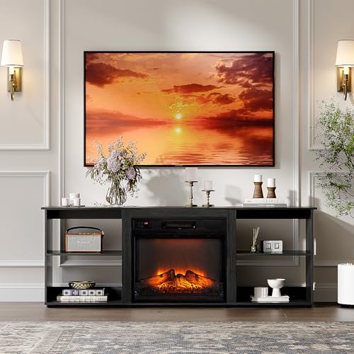 VINGLI Fireplace TV Stand for up to 70 inch TVs,