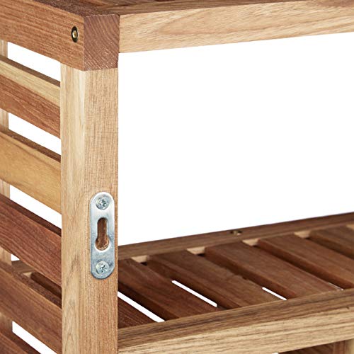 Relaxdays Walnut Wall Cabinet with 5 Compartments, for the Bathroom, Hallway and Living Room, Storage Unit, Size: 50 x 15 x 15 cm, Natural Brown, 15x50x50 cm Relaxdays Walnut Wall Cabinet with 5 Compartments, for the Bathroom, Hallway and Living Room, Storage Unit, Size: 50 x 15 x 15 cm, Natural Brown, 15x50x50 cm