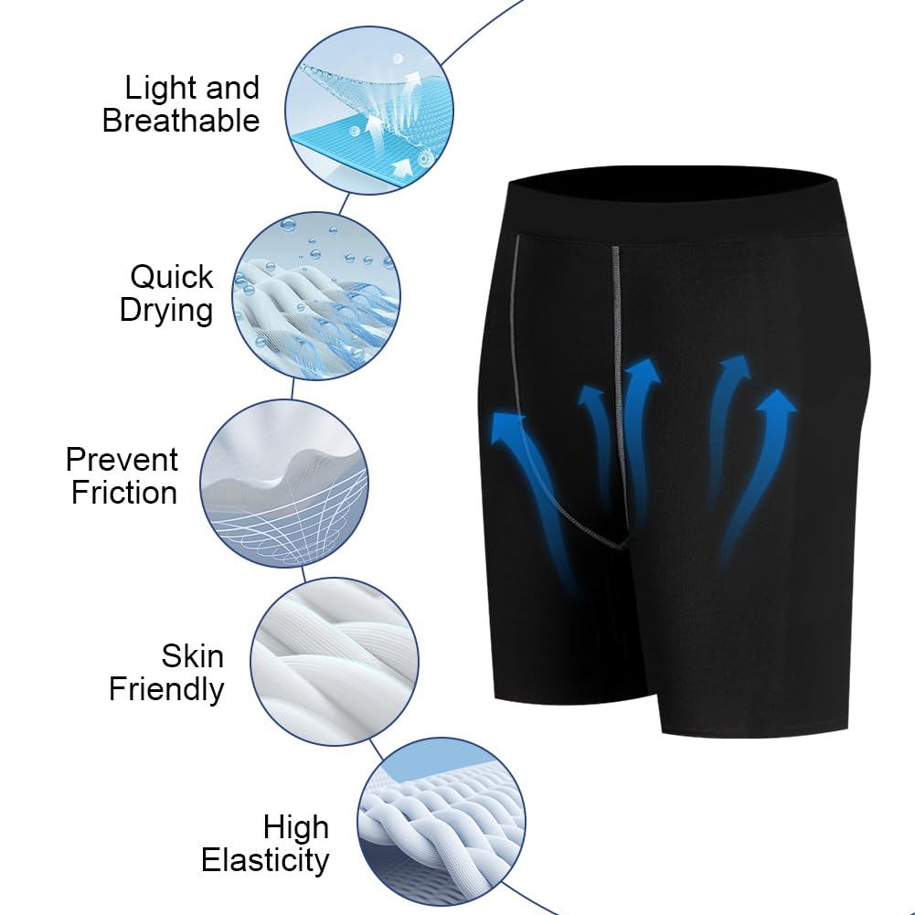 AUYAO Mallas Cortas Running Hombre 3Pcs Pantalones Cortos de Compresión Transpirable Secado Rápido Deporte Fitness Gym